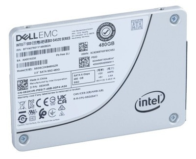 Dell EMC 480GB Intel D3-S4520 2,5" SSD TLC SATAIII SSDSC2KB480GZR Server Solid State Drive Dell 053KHR (New)